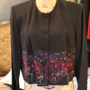 VINTAGE KARINSTEVENS EMBROIDERED JACKETSZ 10